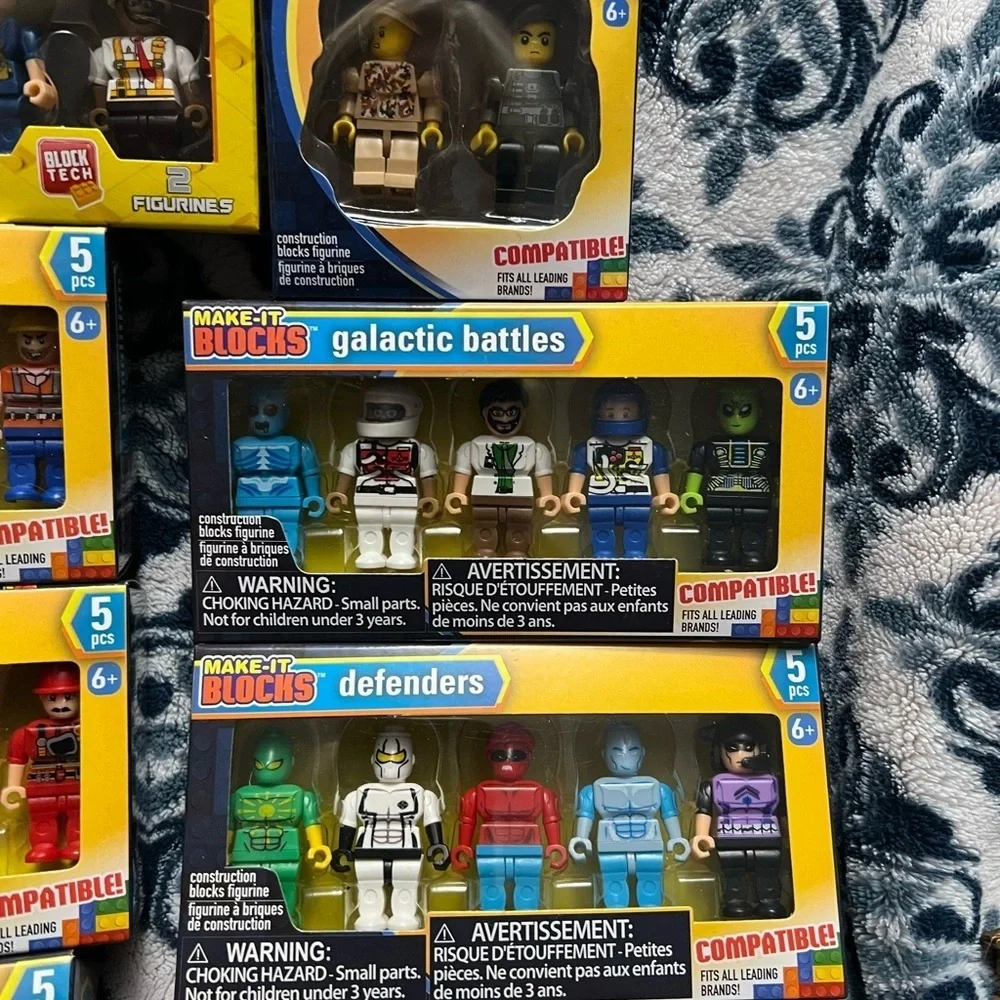 Make it Blocks Mini Figures Firefighters, Police Sets 65 NEW Building Packs